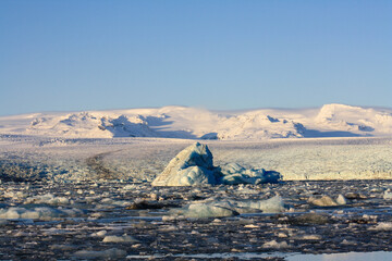 Diamond Beach in Island, Iceland. Blaues Eis