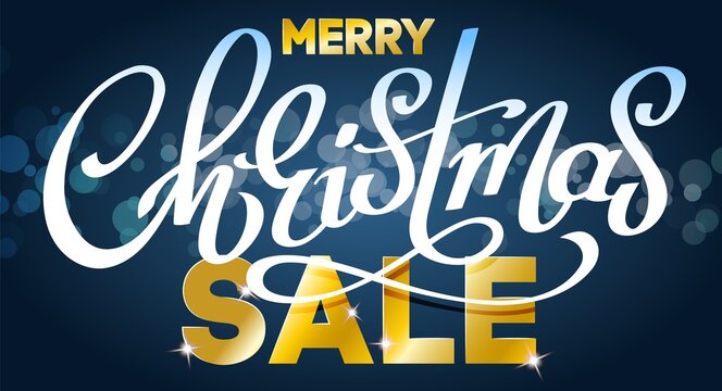 Merry Christmas Sale, vector illustration label for holiday advertising
