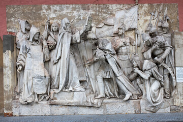 high reliefs in the Donskoy Monastery