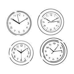 clock vector sketch illustration. vector sketch illustration - wall clock