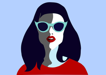 Illustration of a beautiful and fashionable girl