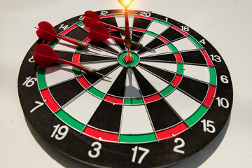 Targeting the business concept.Vision of businessman towards organization.