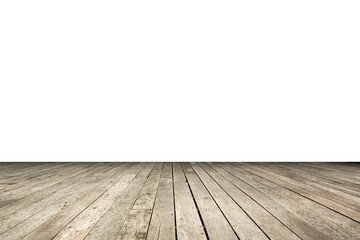 empty room with wood floor on white background