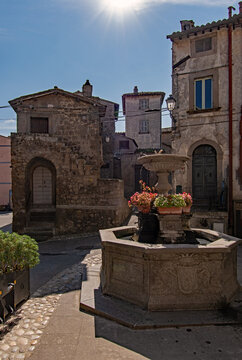 Altstadt von Bomarzo in der Region Lazio in Italien 