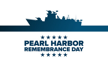 National Pearl Harbor Remembrance Day. December 7. Holiday concept. Template for background, banner, card, poster with text inscription. Vector EPS10 illustration.