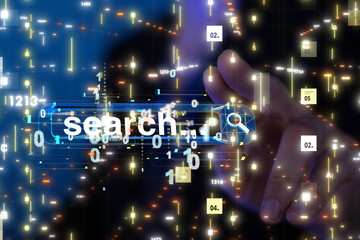 online search bar engine touch digital 3d