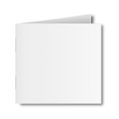 Blank book cover mockup on white background.