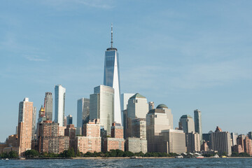 view of the bottom of manhattan from the water