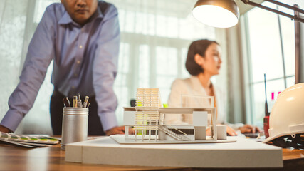 Architect team project designer design house model style modern.