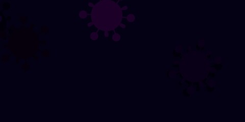 Light purple vector backdrop with virus symbols.