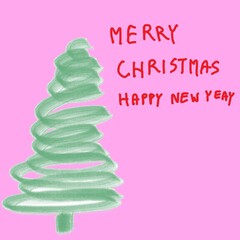 christmas tree with red ribbon