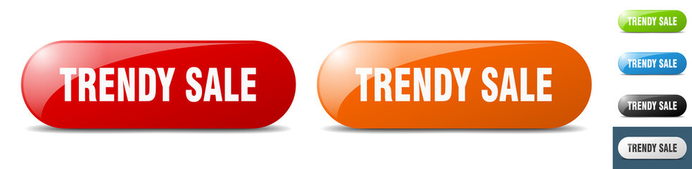 trendy sale button. key. sign. push button set