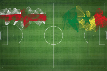 England vs Senegal Soccer Match, national colors, national flags, soccer field, football game, Copy space © allexxandarx