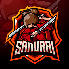  Samurai mascot. esport logo design
