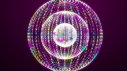 4k video of abstract plexus digital globe with flowing small particles. - Powered by Adobe