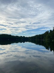 sunset over the lake