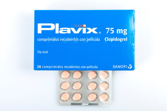 A box of Plavix isolated on white