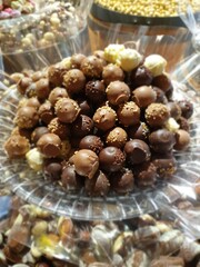 chocolate candies in a box