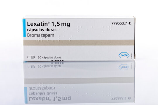 A box of Lexatin isolated on white
