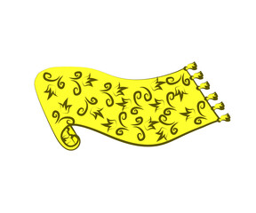 Flying carpet on a white background. Cartoon. Vector illustration.