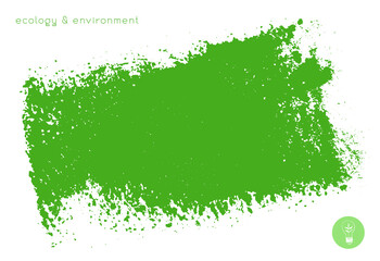 Ecology and environment concept with Paint splash vector texture for bio badge, eco friendly banner, eco love content, green thinking symbol, environmental protection agency design — Organic farming.