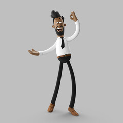 3d funny office man, isolated