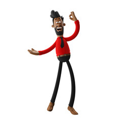 3d funny office man, isolated