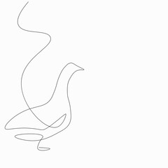Goose animal line drawing. Vector illustration