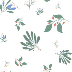 cute light pattern with wildflowers and pearl beads in pastel colors for background wallpaper and textiles