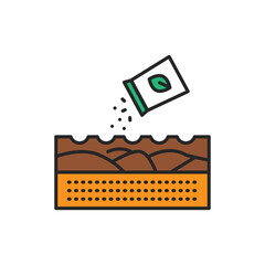 Sowing color line icon. Pictogram for web page, mobile app, promo.