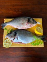 Seasoned fish served on tray