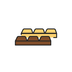 Chocolate bar color line icon. Isolated vector element.