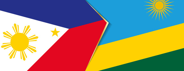 Philippines and Rwanda flags, two vector flags.