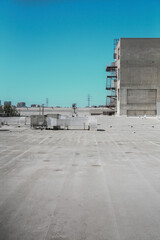 Fototapeta na wymiar industrial rooftop in los angeles