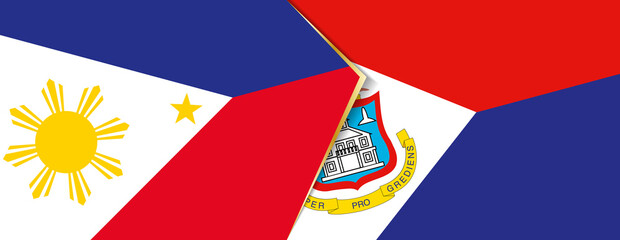 Philippines and Sint Maarten flags, two vector flags.