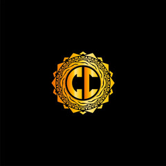CC mandala letter combination on a black background
