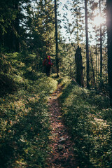 A group of people in a forest