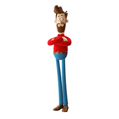 3d character, cartoon man, isolated