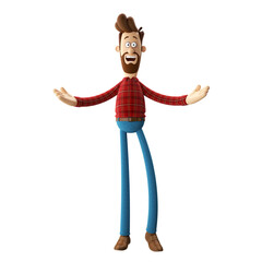 3d character, cartoon man, isolated