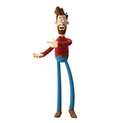 Naklejka premium 3d character, cartoon man, isolated