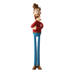3d character, cartoon man, isolated