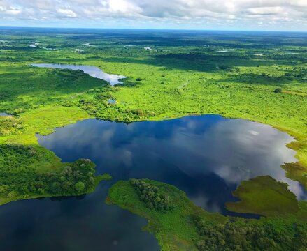 Vista A&aacute;rea do Pantanal Matogrossense - Brasil.