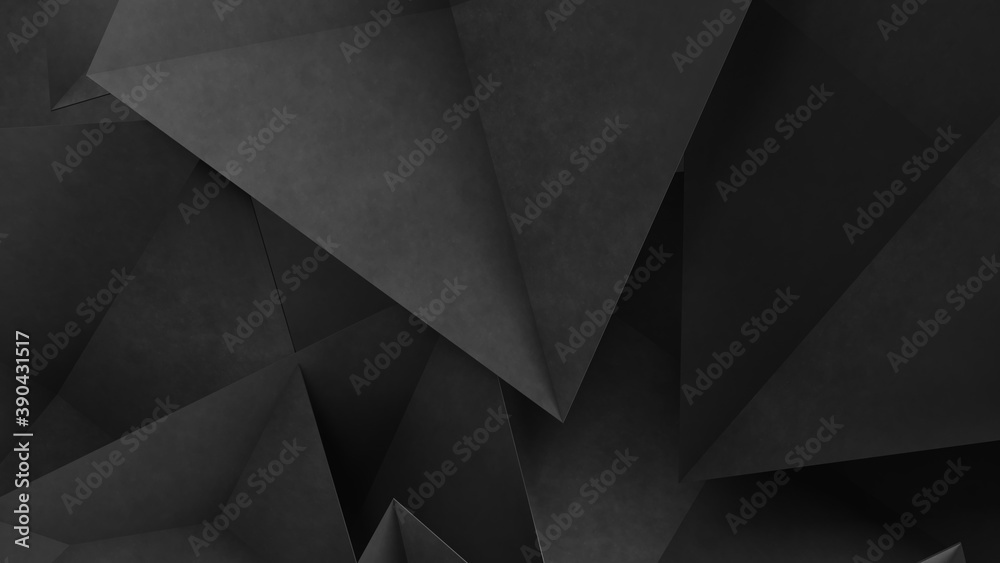 Wall mural abstract gray geometric shapes of triangles. concrete background. 3d rendering