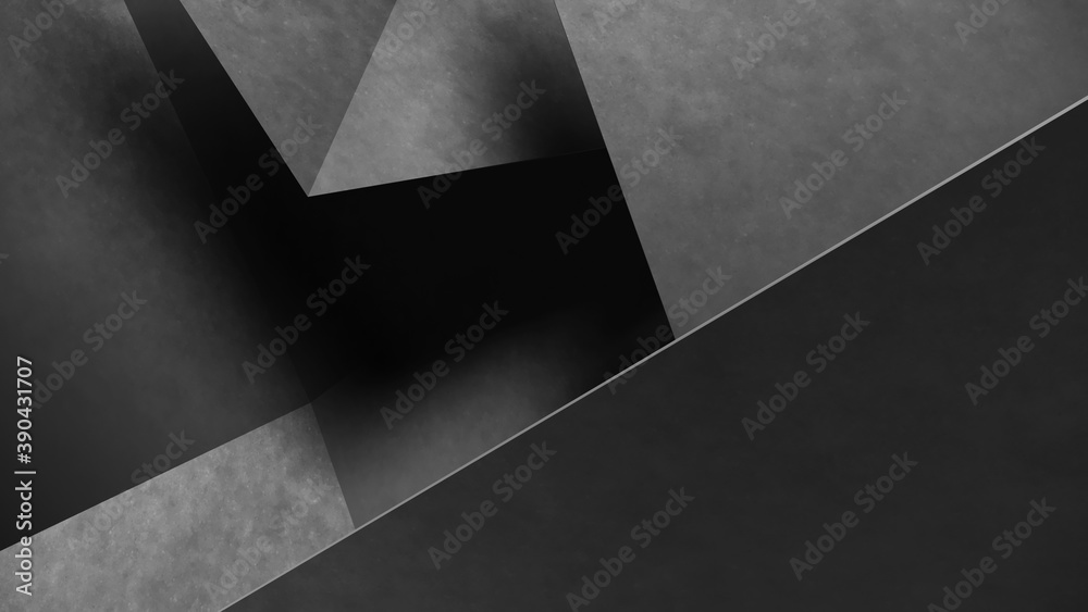 Wall mural abstract gray geometric shapes of triangles. concrete background. 3d rendering