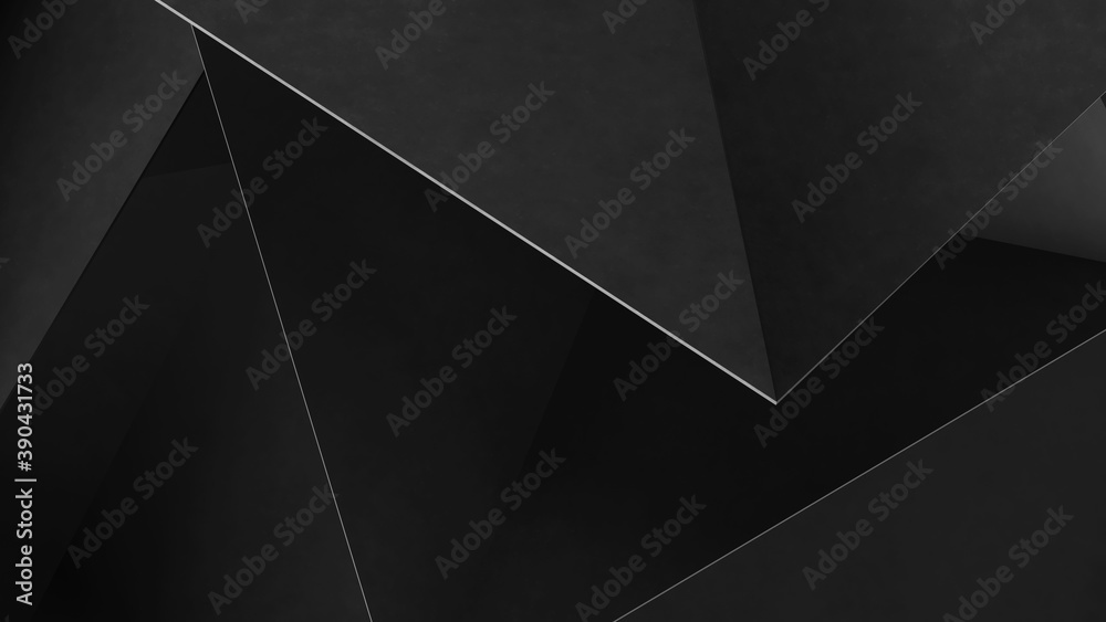 Wall mural abstract gray geometric shapes of triangles. concrete background. 3d rendering