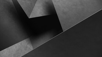 Abstract gray geometric shapes of triangles. Concrete background. 3d Rendering