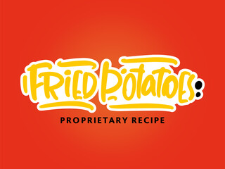fried potatoes lettering logo for business, print and advertising.
