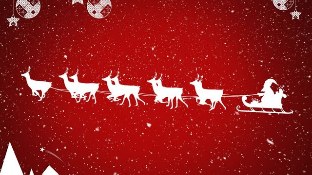 Digital animation of snow falling over christmas star