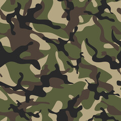 Fototapeta premium Classic vector background camouflage seamless pattern for printing clothes, fabric.