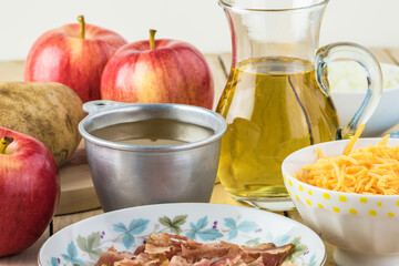 Delicious bacon apple creamy cheddar cheese soup.